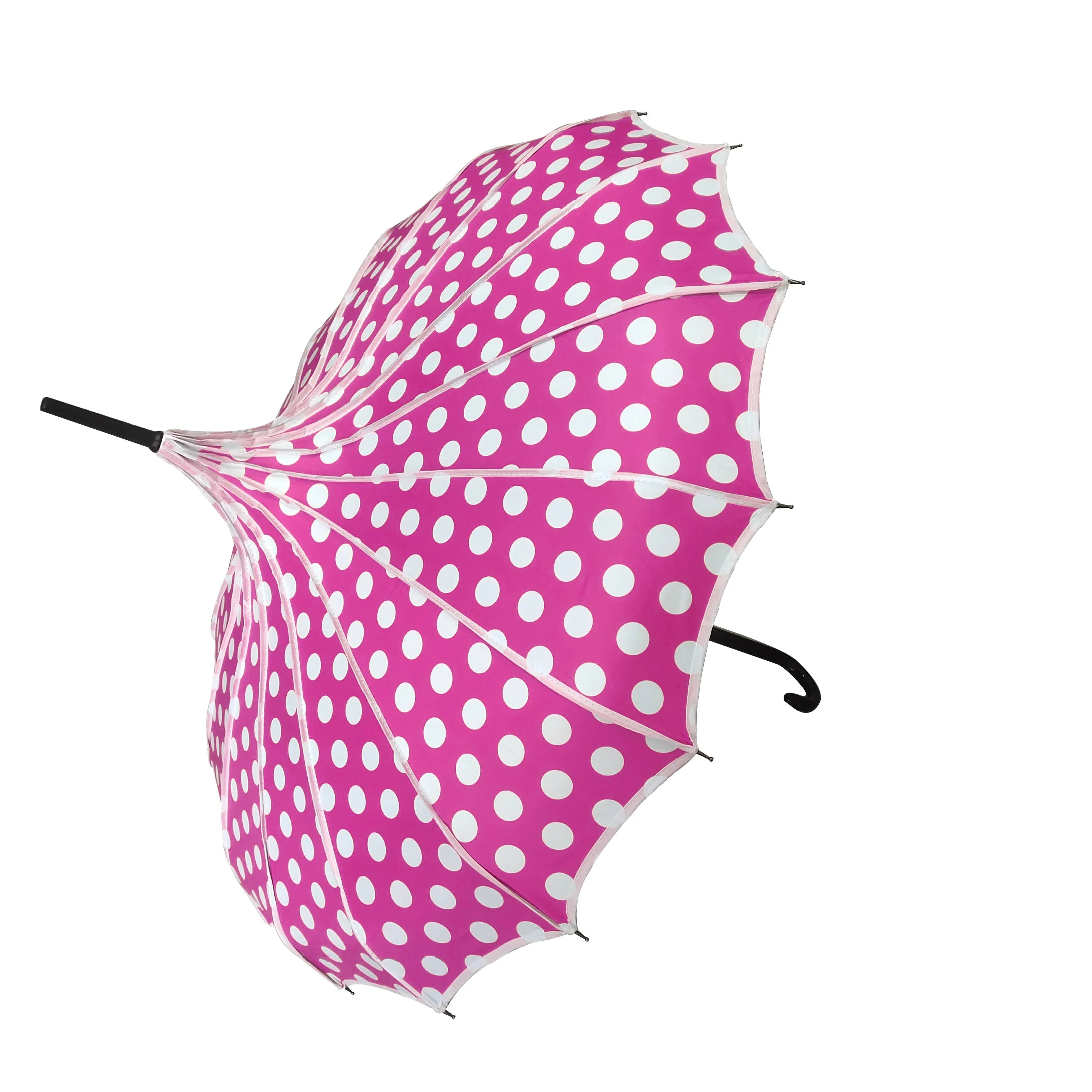 Boutique polka dot pagode paraplu in roze
