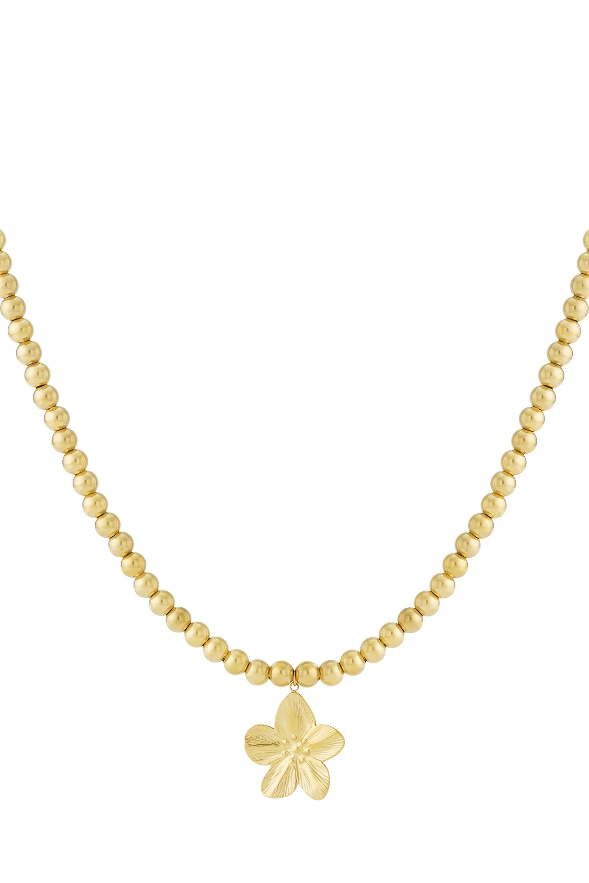 8mm holle kralenketting met een bloem