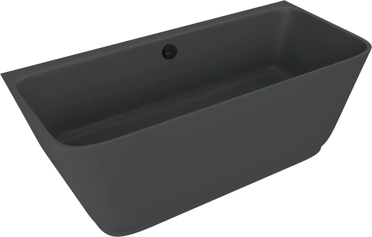 Skylla Back To Wall Bad Cast Marble 169 x 75 x 60 cm Mat Antraciet Skylla Back To Wall Bad Cast Marble 169 x 75 x 60 cm Mat Antraciet