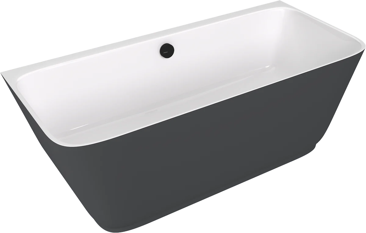 Skylla Back To Wall Bad Cast Marble 169 x 75 x 60 cm Wit Mat Antraciet Skylla Back To Wall Bad Cast Marble 169 x 75 x 60 cm Wit Mat Antraciet