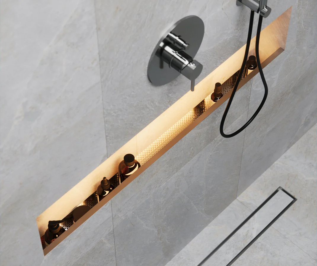 Nix RVS Inbouwnis Met LED Voor Douche 100 Cm Met Afvoer