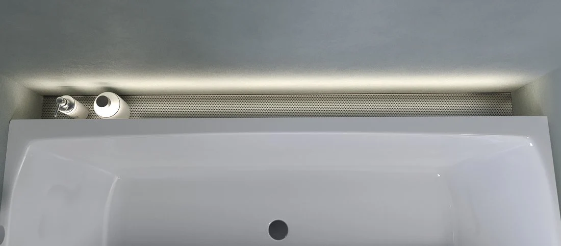 Nix RVS Inbouwnis Met LED Voor Bad Inbouw 173 Cm Met Afvoer