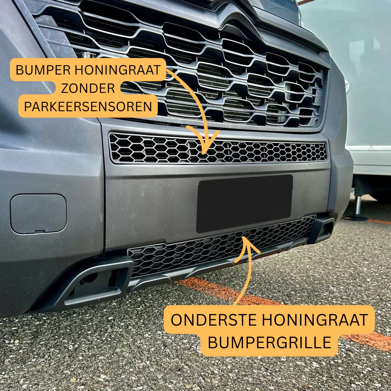 Voor Citroen Jumper Voorzijde honingraat bumperrooster bundel 2 stuks – Mat Zwart | Van-X