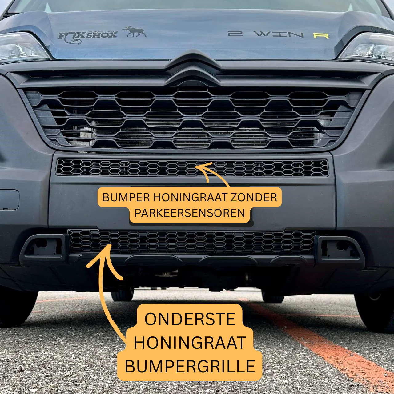Voor Opel Movano Voorbumper Grille Set 2 stuks – Mat Zwart | Van-X