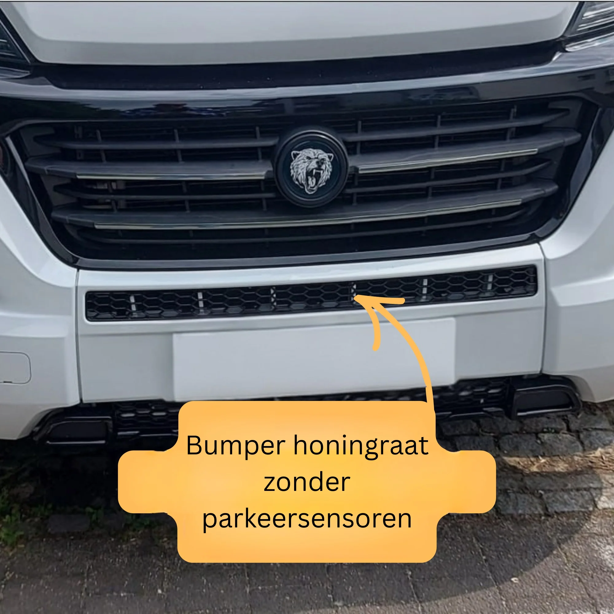 Citroën Jumper bumper met honingraatstructuur zonder parkeersensoren – glanzend zwart