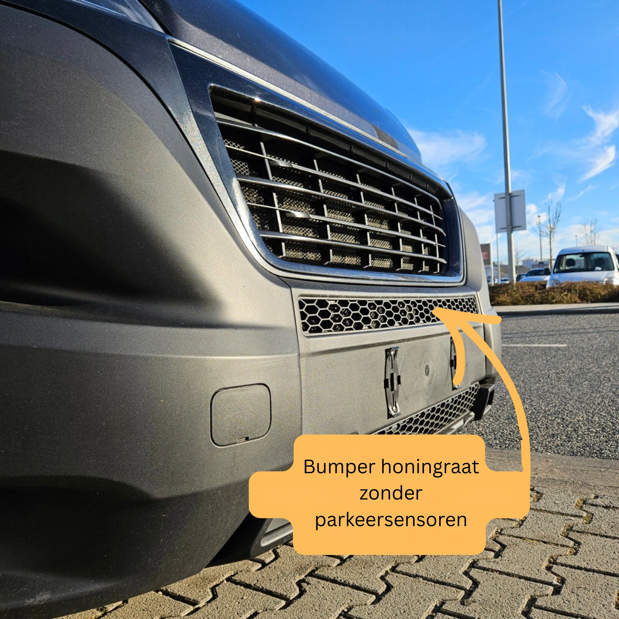 Citroën Jumper bumper met honingraatstructuur zonder parkeersensoren – matzwart