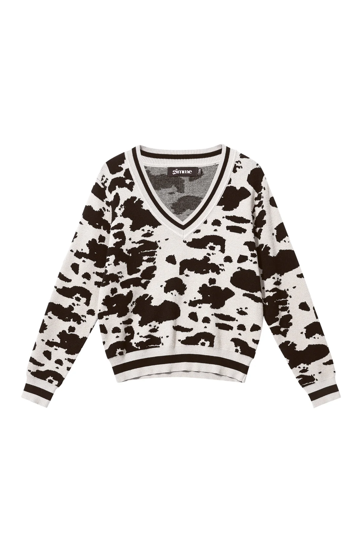 Gebreid (inclusief haakwerk en wolstof) Luipaardprint V-hals Trui voor Dames Herfst/Winter Casual