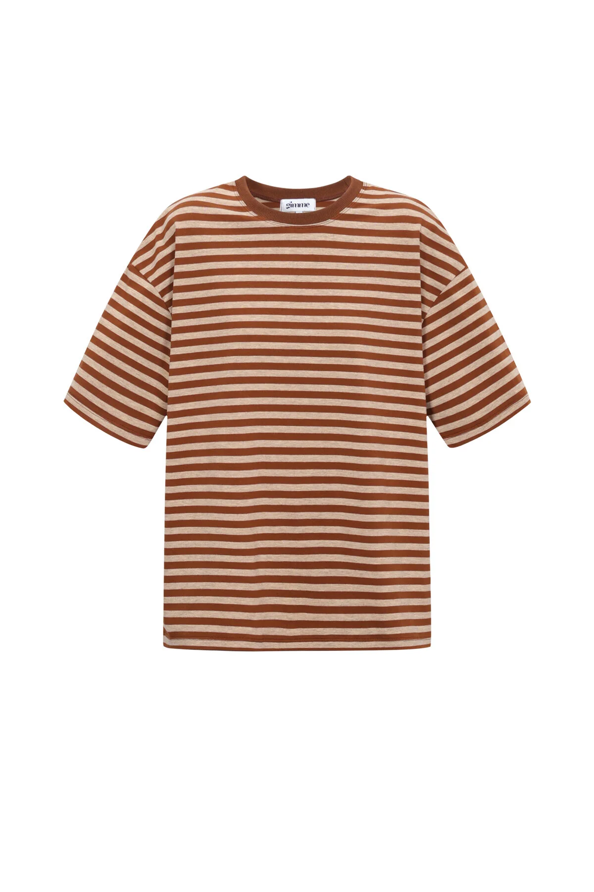 Het kleurrijke gestreepte T-shirt