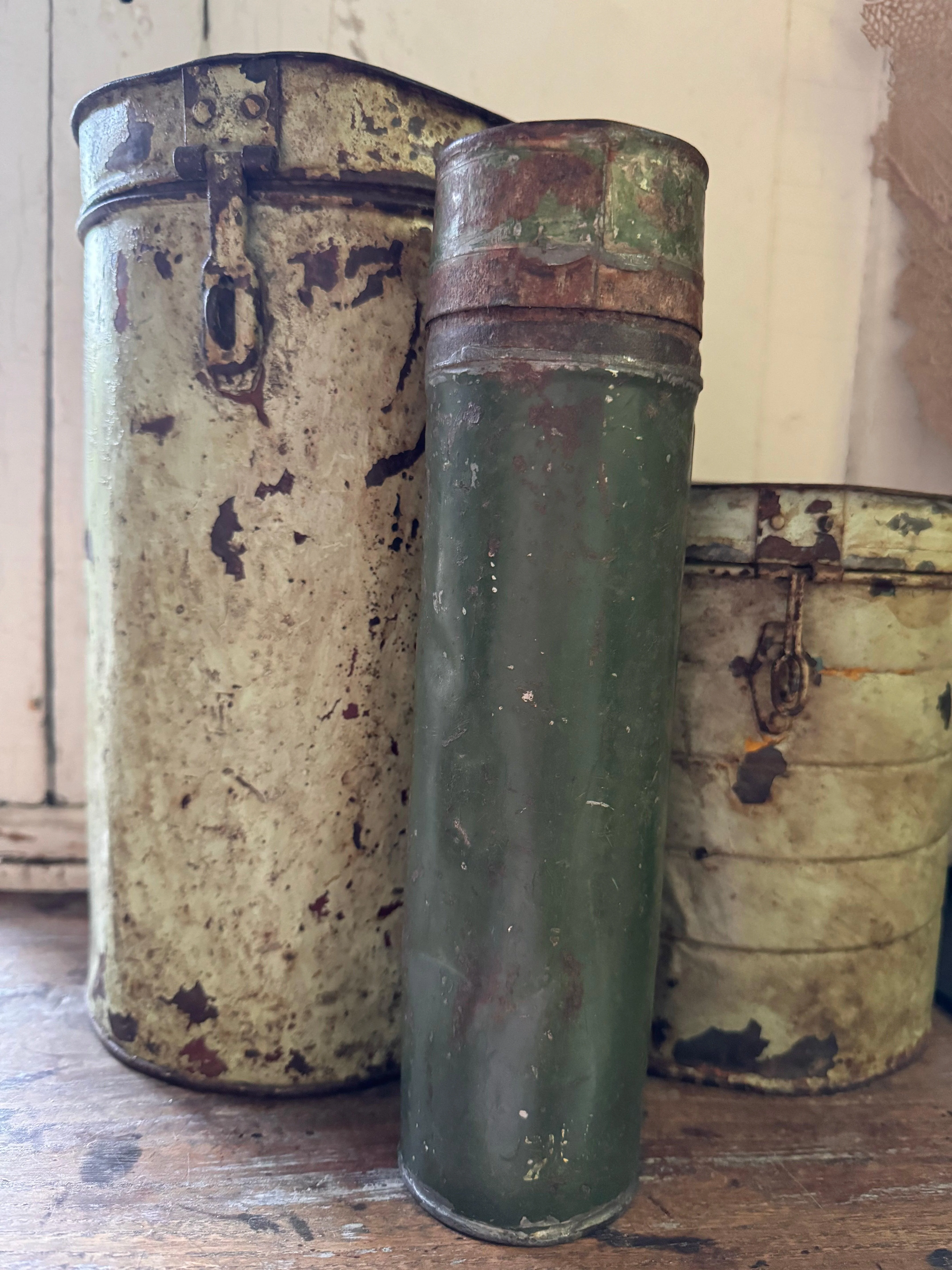 Oude groene vintage blik