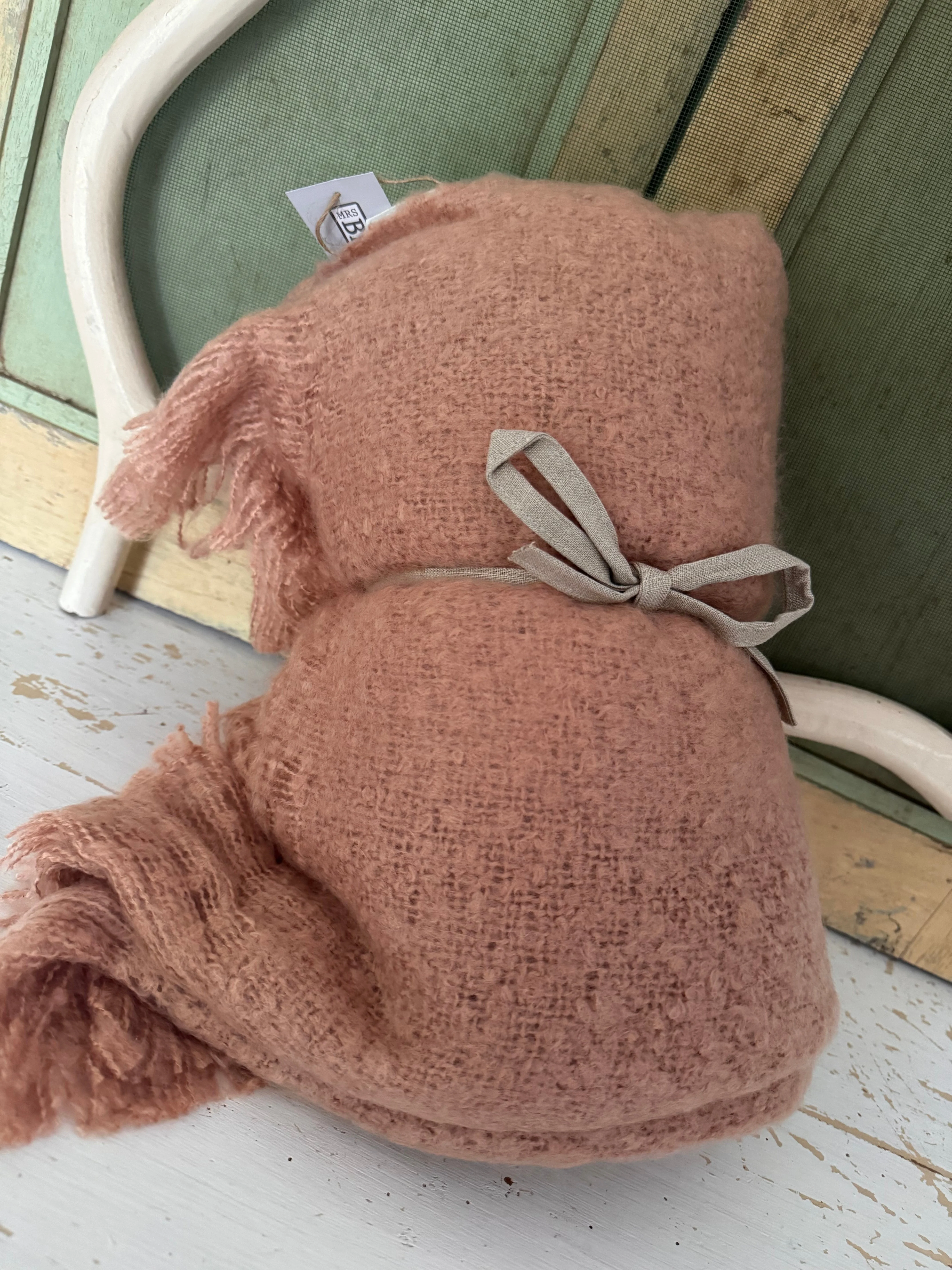 Gebreide plaid / deken nude