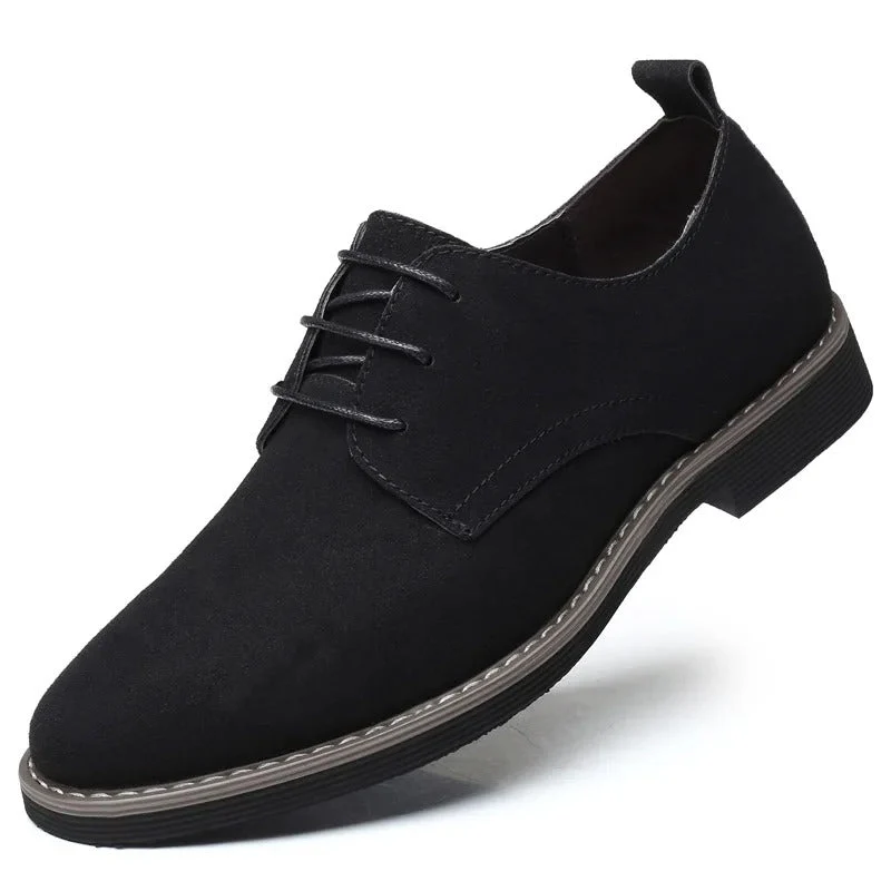 Schoenen Heren Zwart – Suède Leren Veterschoenen Casual Donkerbruin