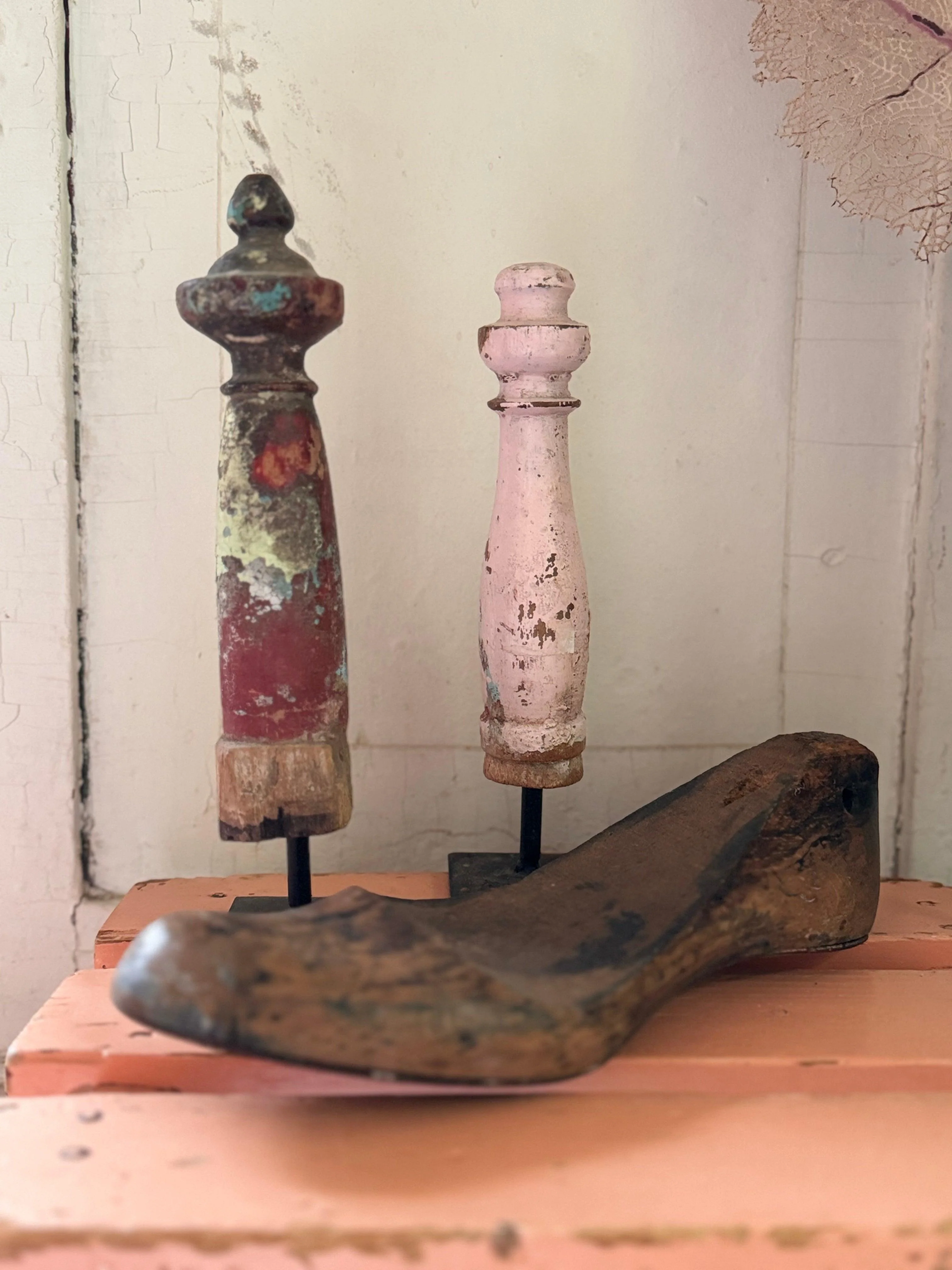 Vintage brocante houten schoen schoenmakers model