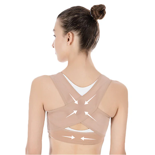 ATTREZZO® Dames rugbrace – rugband – houdingscorrectie – postuur corrector – Maat XXL – Beige