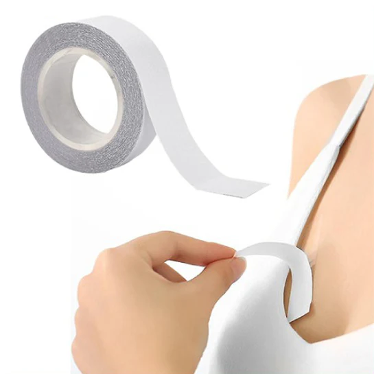 ATTREZZO® Fashion tape Dubbelzijdig – Kleding Tape – 5 M. – Dress Tape – Onzichtbaar onder je kleding – Mode tape