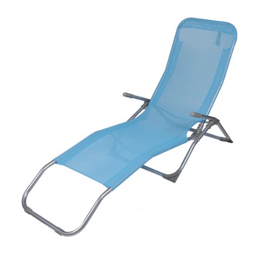 ATTREZZO® Ligbed – Verstelbaar – Opvouwbaar – Ligstoel – Tuin – Buiten – Zonnebed – Weerbestendig – Lichtblauw
