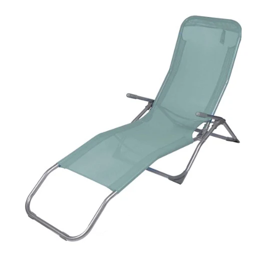 ATTREZZO® Ligbed – Verstelbaar – Opvouwbaar – Ligstoel – Tuin – Buiten – Zonnebed – Weerbestendig – Turquoise