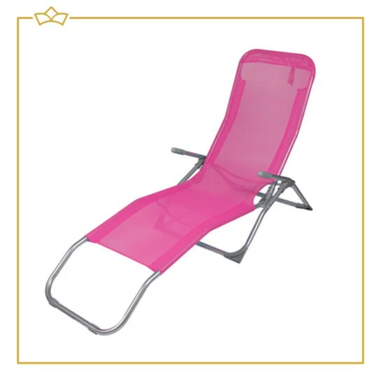 ATTREZZO® Ligbed – Verstelbaar – Opvouwbaar – Ligstoel – Tuin – Buiten – Zonnebed – Weerbestendig – Roze