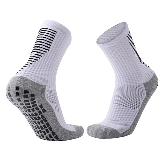ATTREZZO® Premium sportsokken met extra grip – Wit- maat 38-45 – Extra Comfort – Anti blaren – Voetbal