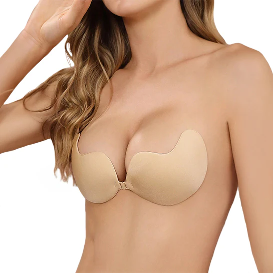 ATTREZZO® Premium Strapless Plak BH Beige – Cup D – Met voorsluiting