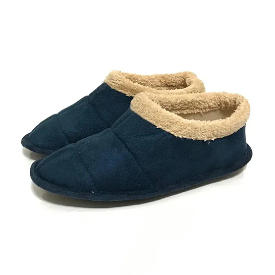 ATTREZZO® Sloffen met warme voering – Hoog model – Blauw – Maat 39 – pantoffels – Altijd warme voeten!