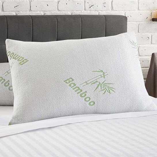 ATTREZZO® Bamboe kussen – 60×70 cm – Bamboo – Hoofdkussen – Traagschuim – Wit