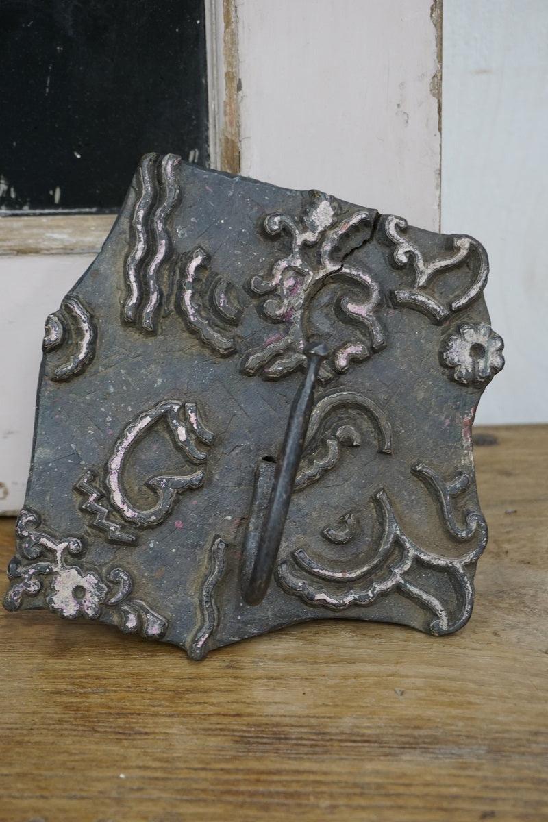 Houten textiel stempel met haak