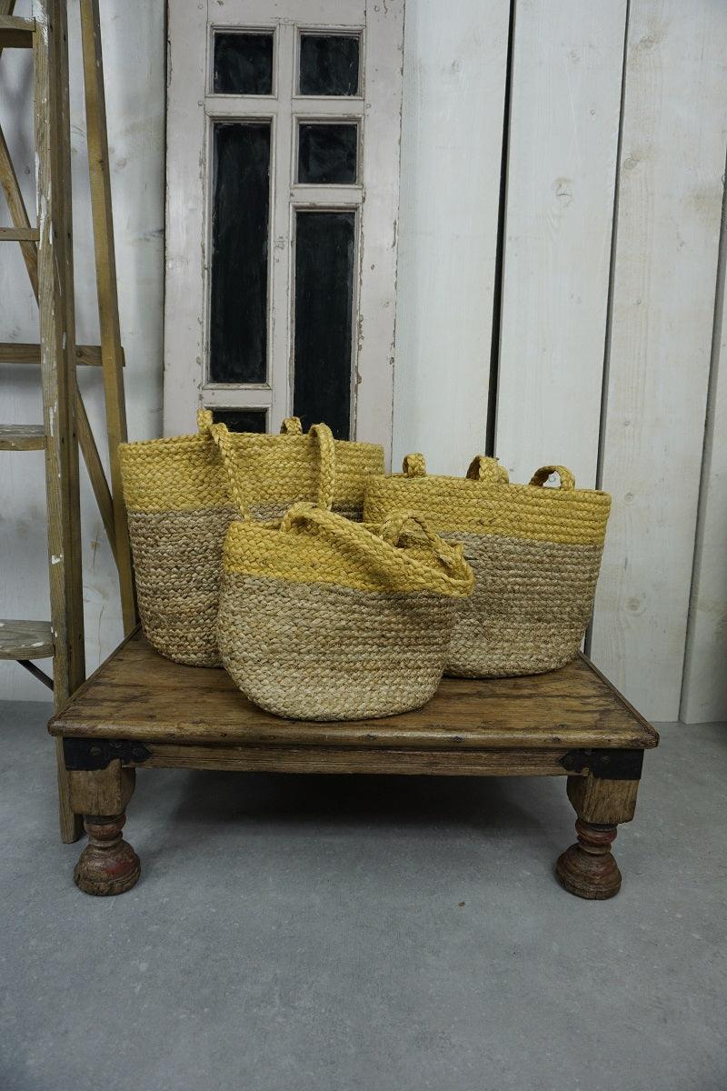 Bohemian manden set van jute