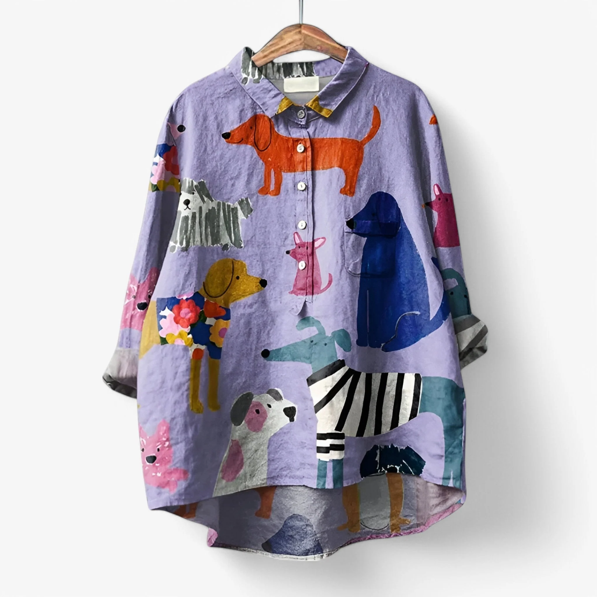Dames Hemd met Grafische Print en Comfortabele Pasvorm - Afbeelding 3