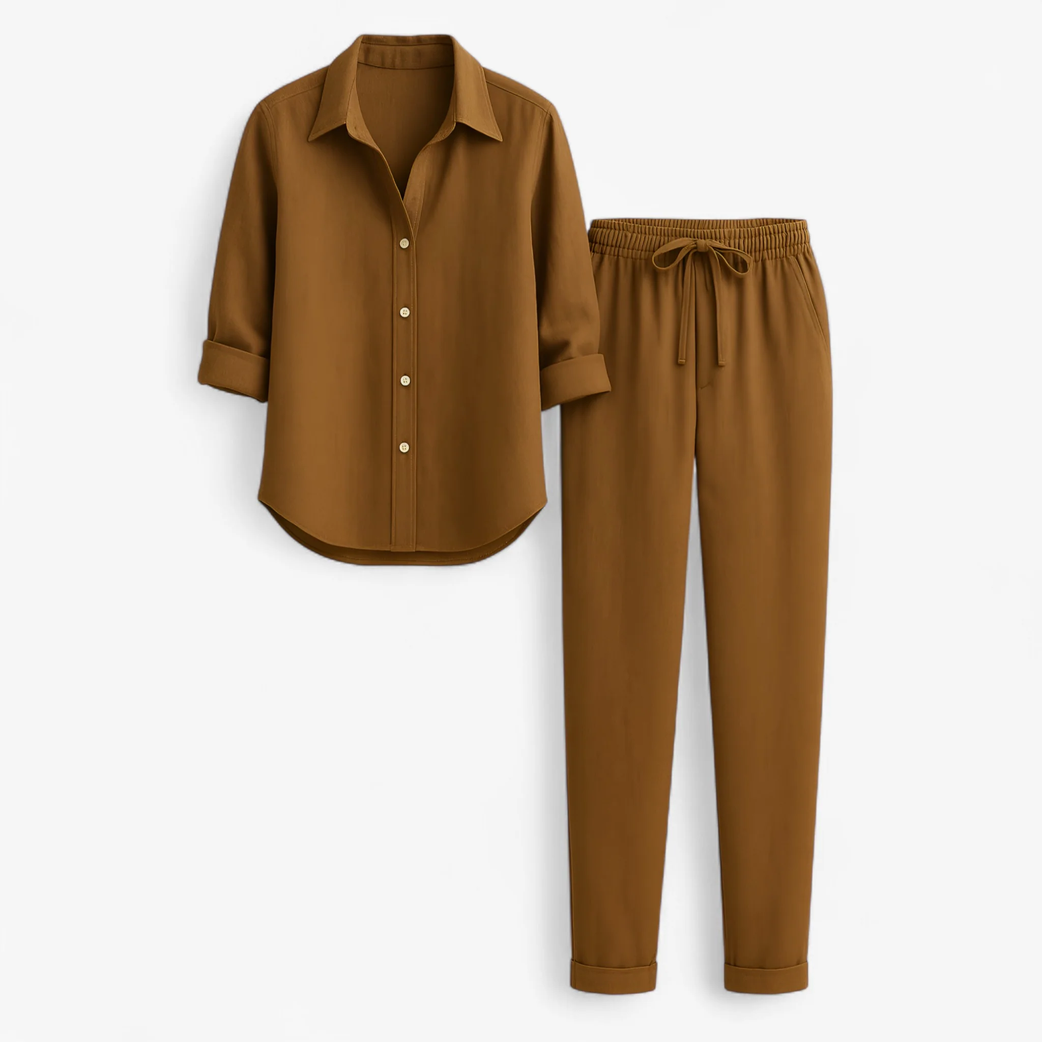 Blouse Dames Bruin – Set van en Broek