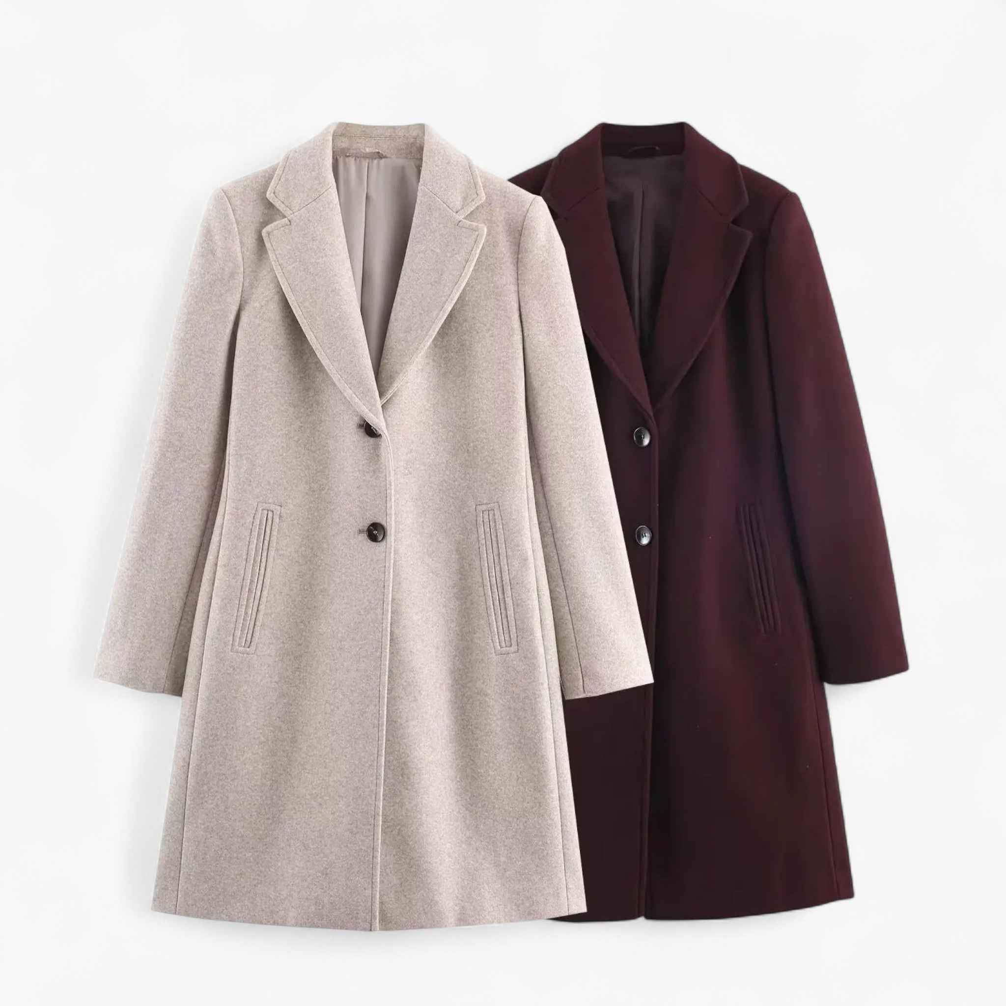 Jas Dames Khaki - Vintage Elegante met Schoudervulling - Afbeelding 2