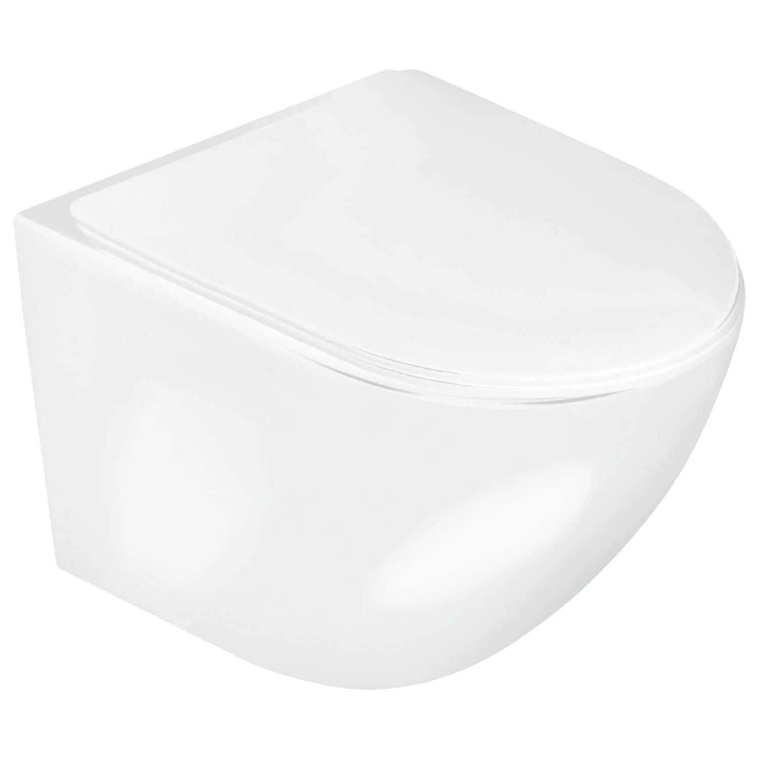 Kerra Delos Verkort Wandtoilet Randloos Met Anti-Kalk Coating (Inclusief Zitting)
