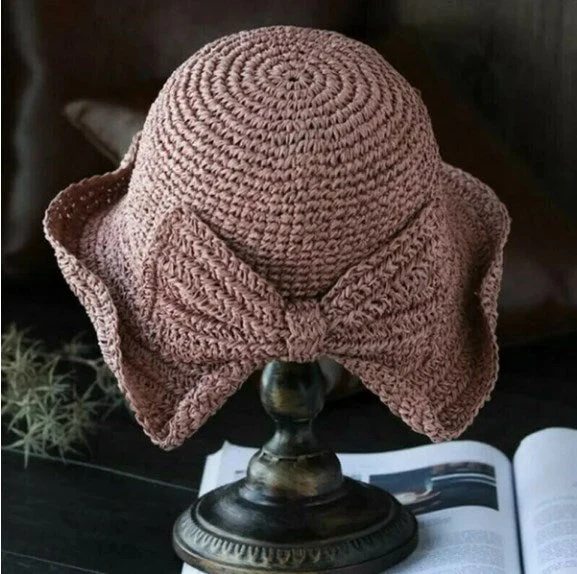 FloppyHats – Effen Zonnehoed met Gekrulde Rand – Donkerroze