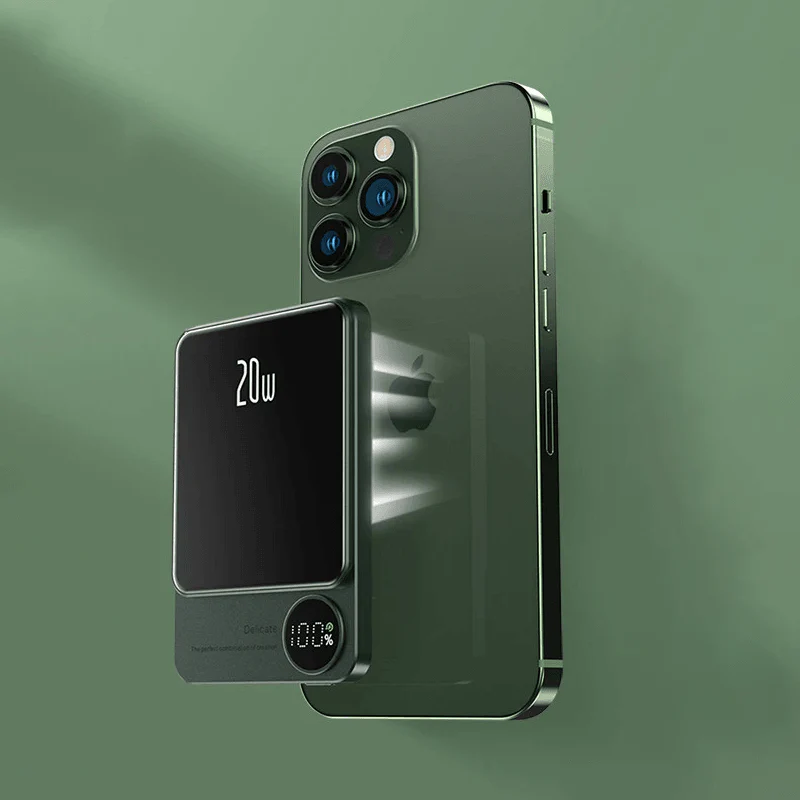 Magnetische Powerbank (Draadloos) Dames 9 Mm - Groen