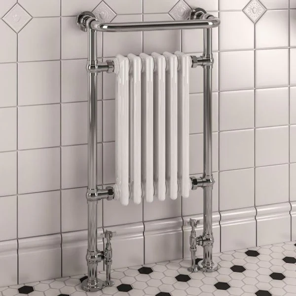 Isbourne Retro Handdoekradiator 94 x 50,7 cm Chroom / Wit Hoogglans – 392W