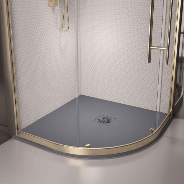 Eastbrook Crossland kwartronde douchebak 80 x 80 x 3 cm – lichtgrijs