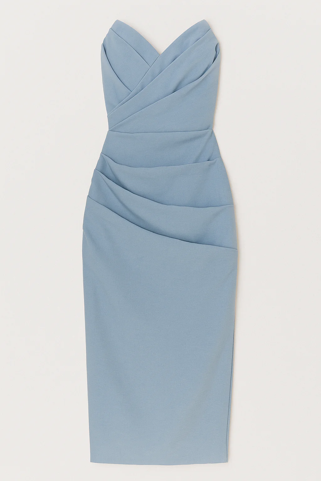 Elegante Midi Jurk Dames – Blauw Polyester – Perfect voor Elke Gelegenheid