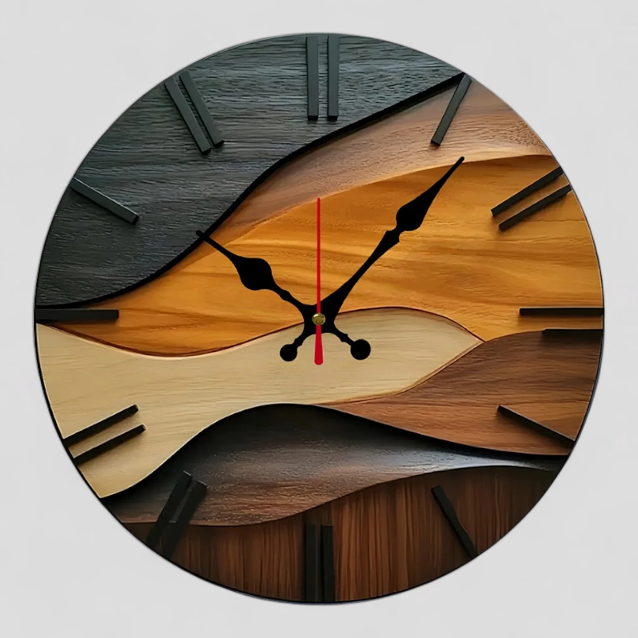Wandklok Hout Modern Design Groot Formaat voor Woonkamer/Keuken