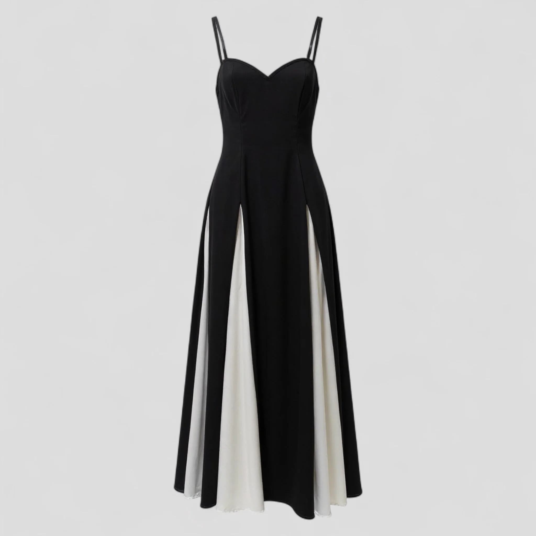 Lange Jurk Dames voor Elegante Avonden – Wit Zwart