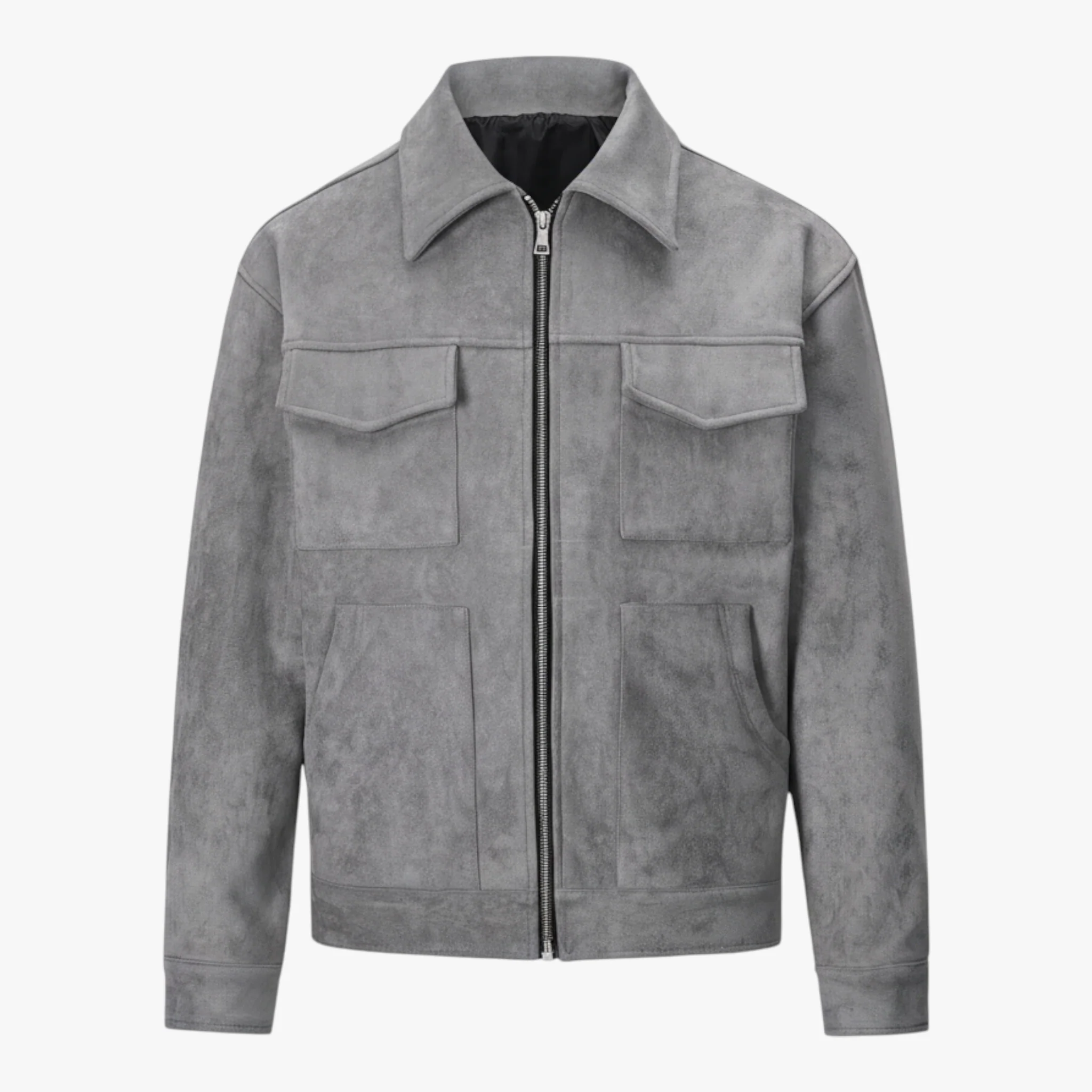 Heren Casual Multi Pocket Jas – Grijs