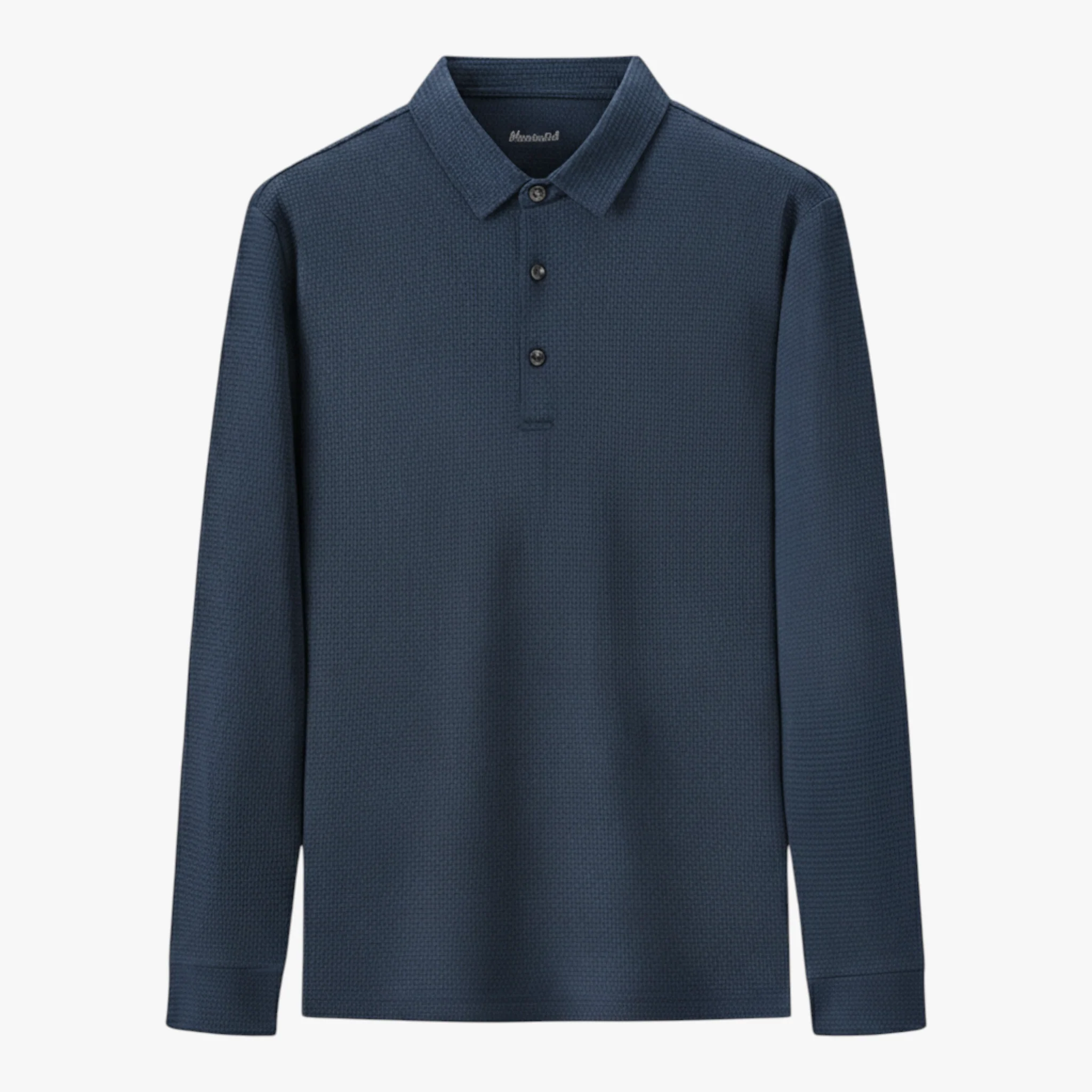 Casual Poloshirt met Lange Mouwen – Marineblauw