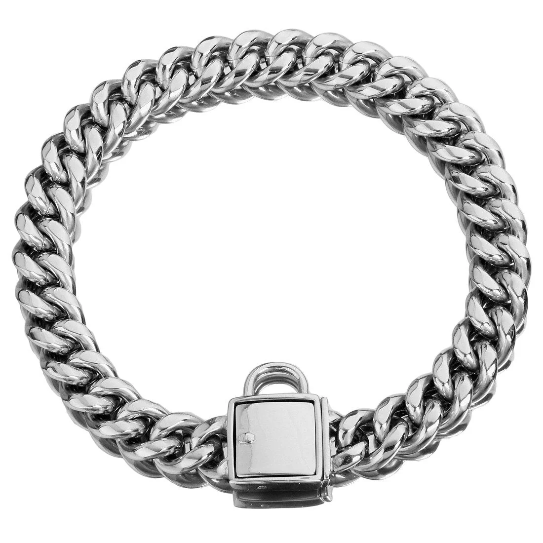 BlingBling – Metalen Honden Ketting – Zilver met Diamand