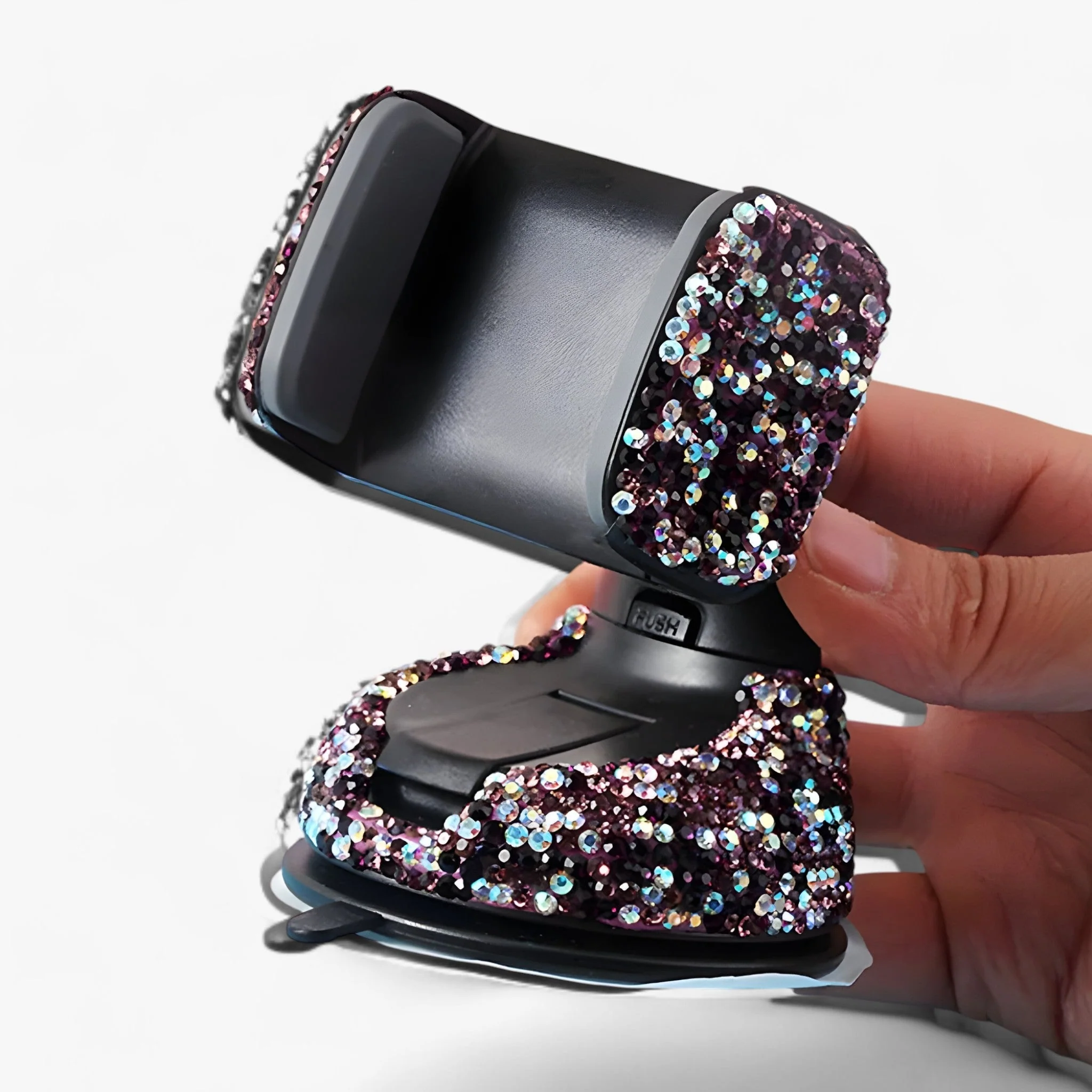 Auto-Handyhouder van Strass – Elegant 360° voor Dashboard, Raam en Ventilatierooster – Paars