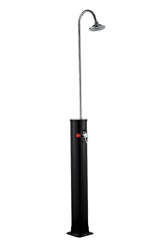 Sanotechnik Solar Buitendouche Gebogen Zwart 20L – Compact Design met Voetdouche