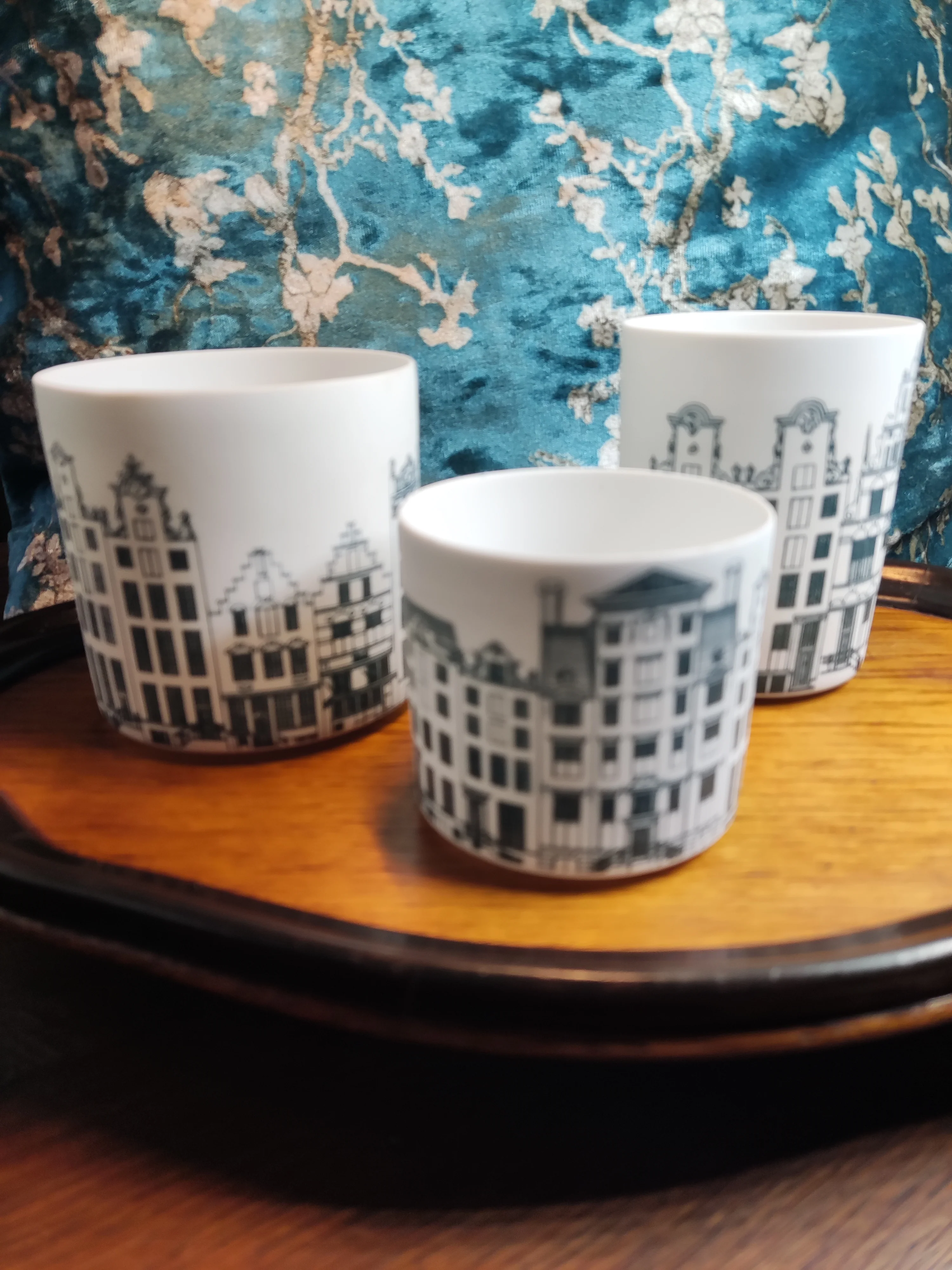 theelichthouders &K Amsterdam, set van drie theelichthouders &K Amsterdam, set van drie
