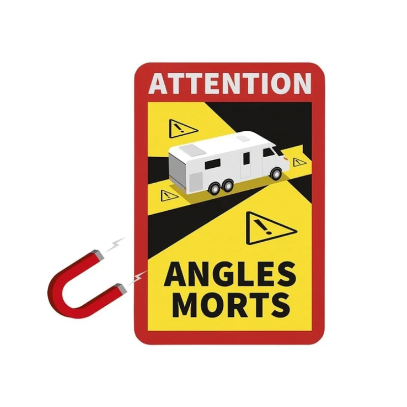 Magneetplaat Dode Hoek Camper – Attention Angles Morts (Herbruikbaar & Magnetisch)