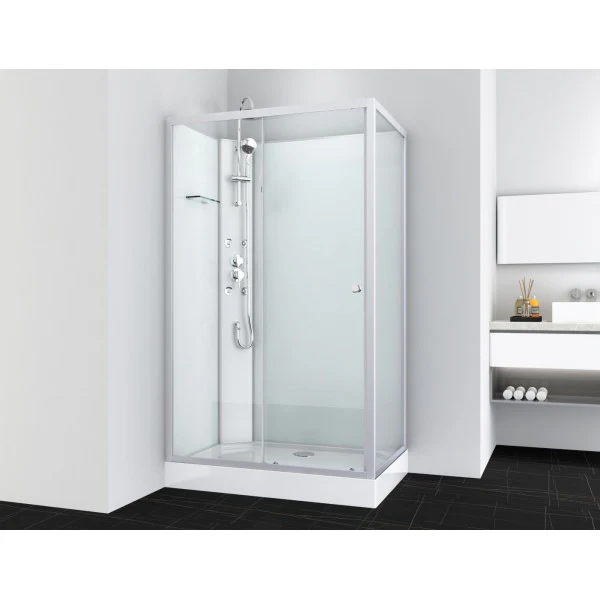 Complete douchecabine 120×80 chroom profiel kitvrij Viva