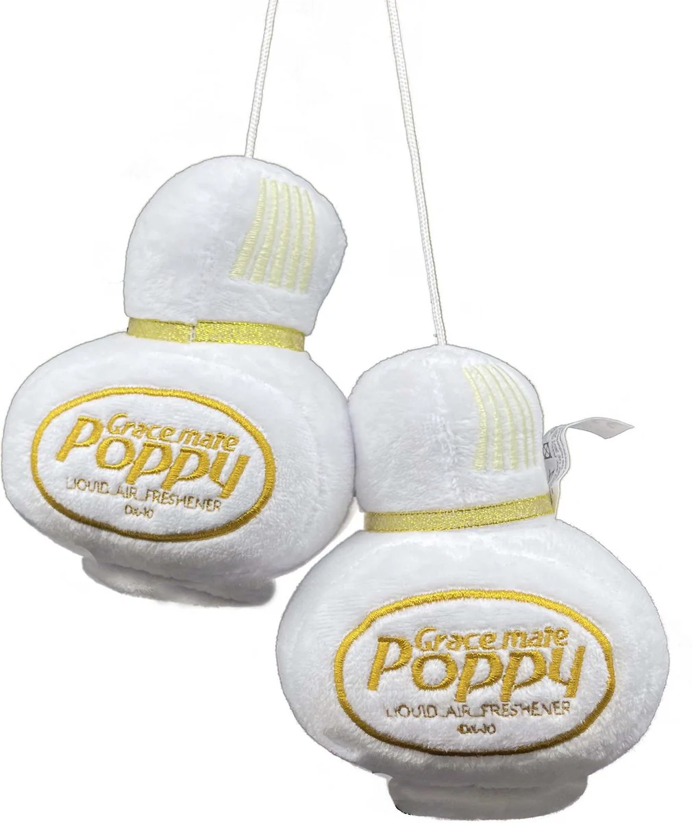 Poppy Grace Mate Pluche flesjes met koord (70cm) 15x10cm – Wit