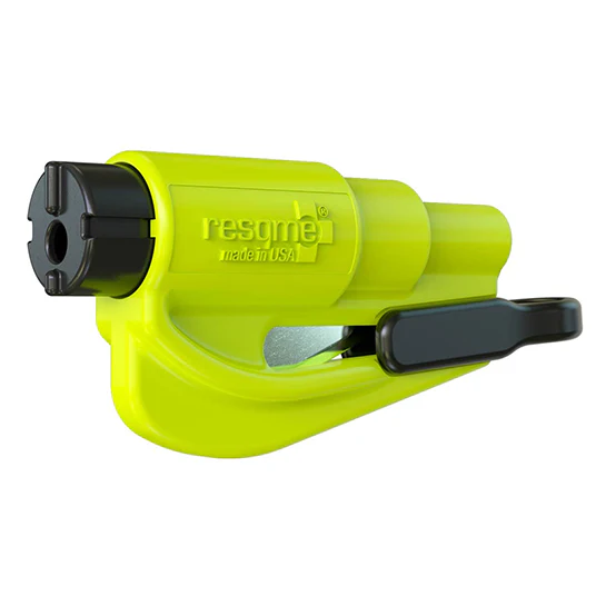 ResQme® Noodhamer – Sleutelhanger – Origineel – Reddingshamer – Auto Hamer – Fluorgeel