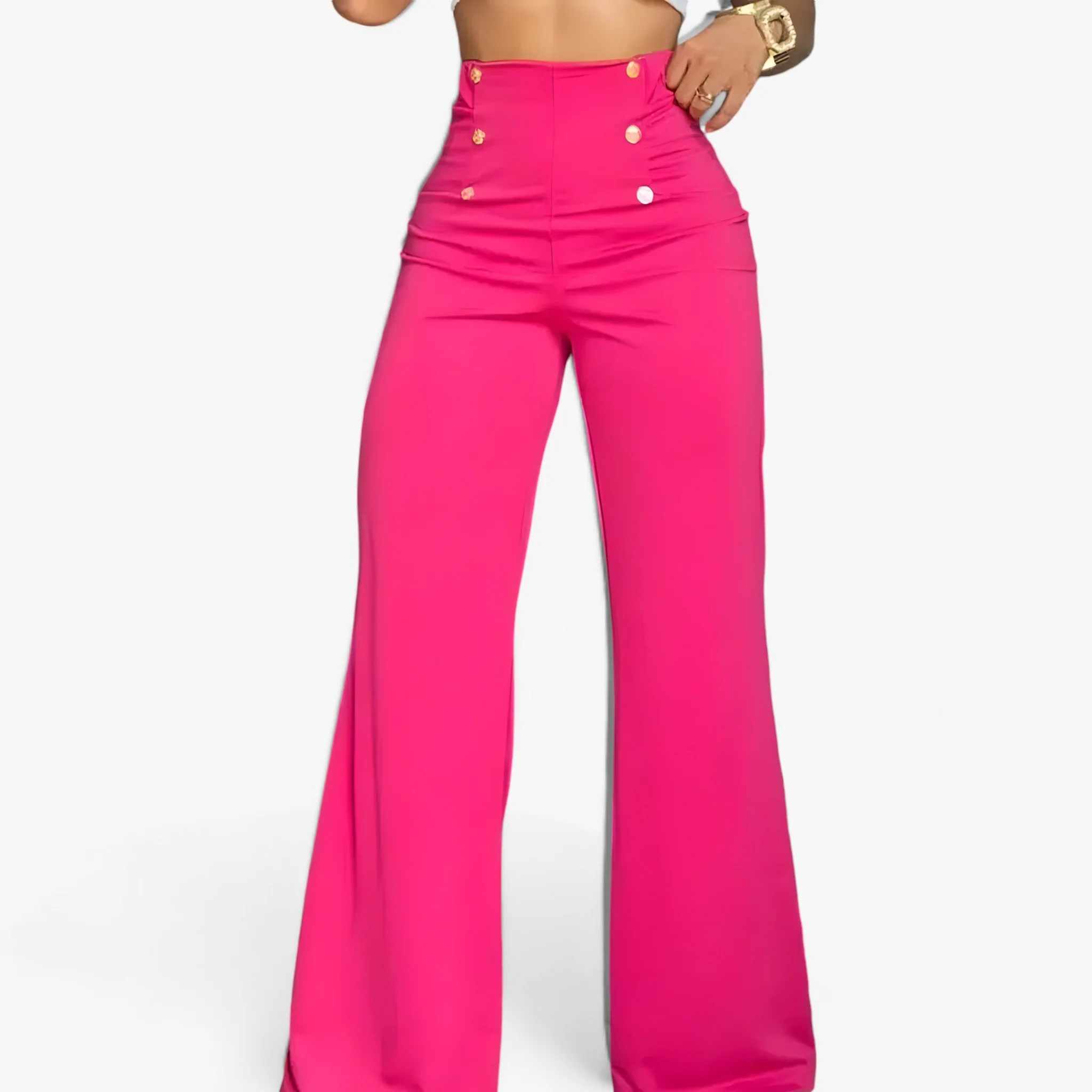 Broek met Wijde Pijpen – Hoge Taille & Tijdloze Stijl – Roze