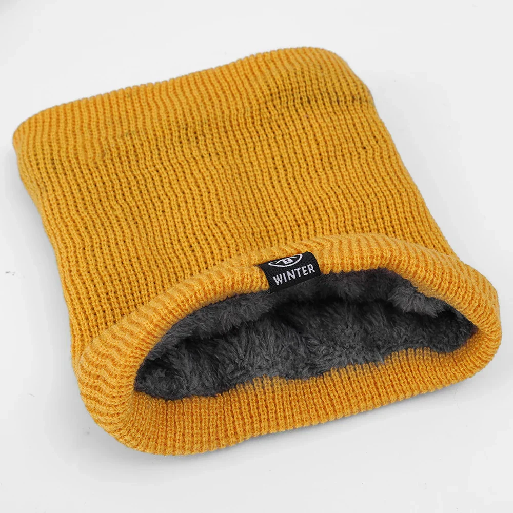 Sjaal Geel – Warme Pluche Winter – Volledig Mask en Nekwarmer